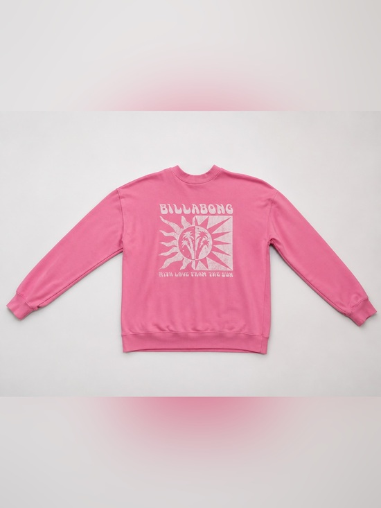 Billabong Sweaters - Billabong Pink Graphic Crewneck Sweatshirt with Sun & Palms